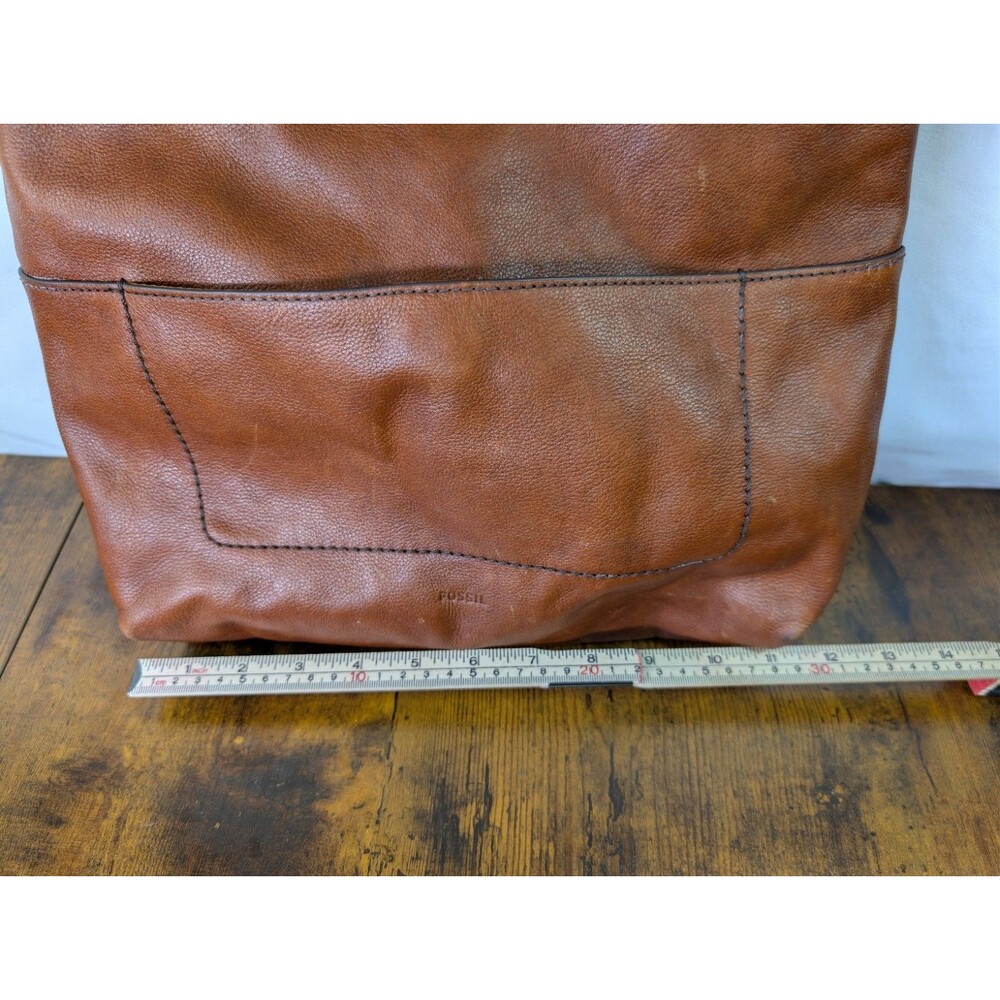 Fossil Charlotte Hobo Bag Brown Pebbled Leather Purse Adjustable Strap Brown - Picture 4 of 15